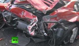 Ferrari Graveyard Video of 14 supercar pile up inside Japan