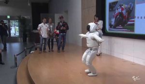 Marc Marquez plus Dani Pedrosa meet Asimo