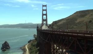 IndyCars on Golden Gate Bridge In Honor Of Justin Wilson