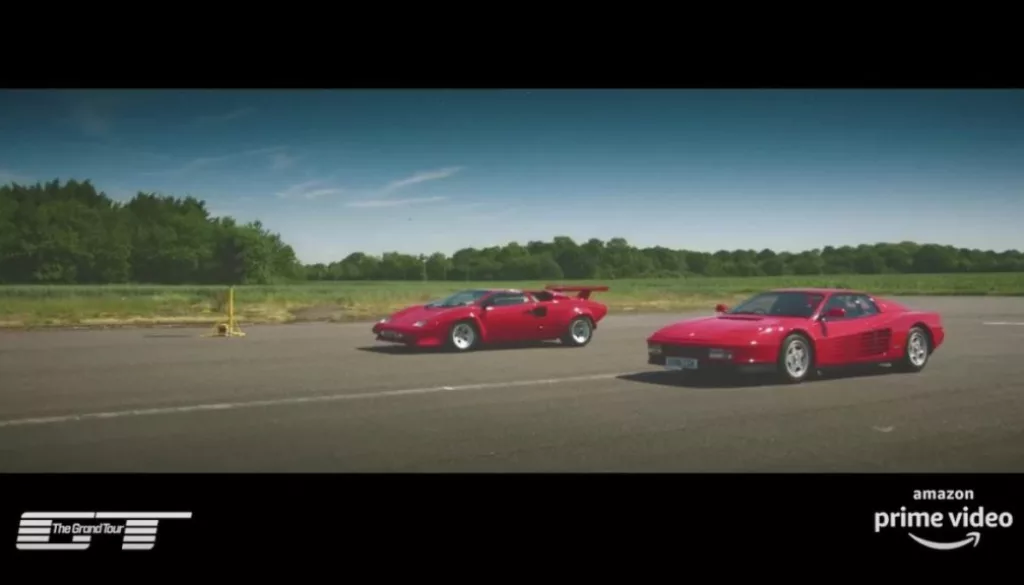 The Grand Tour – Lamborghini Countach Vs. Ferrari Testarossa Drag Race